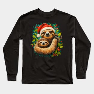 Father And Child Or Mother And Child Sloth Christmas Long Sleeve T-Shirt